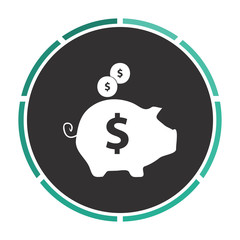 Piggy bank computer symbol