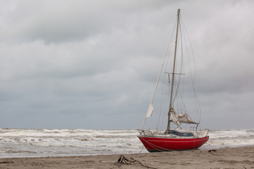 Abandoned sailboat