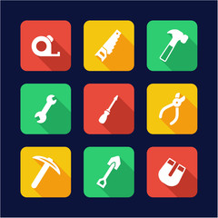 Tools Icons Flat Design