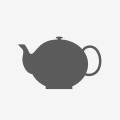 black teapot silhouette - isolated vector illustration. Tea pot icon, sign