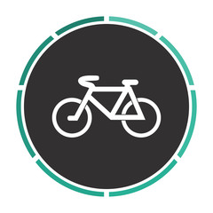 Mountain bike Simple flat white vector pictogram on black circle. Illustration icon