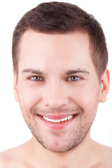 Obraz premium Happy healthy guy with joyful smile