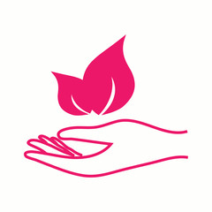 hand care cosmetic pink icon