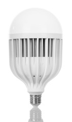 Energy-saving LED light bulb isolated on white.
