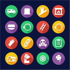 Chimney Sweeper Icons Flat Design Circle