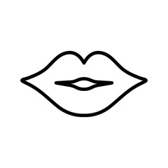 lips kiss sexy smile lipgloss lipstick thin line icon