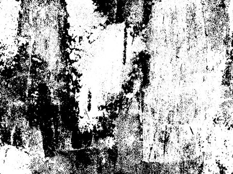 Scratched grunge texture. Distressed texture. Black and white colored grunge background. Rust texture overlay. Abstract background. Vector illustration