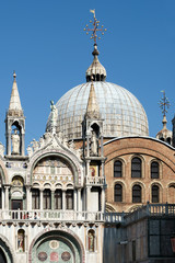 Fototapeta na wymiar Partial view of Saint Marks Basilica Venice