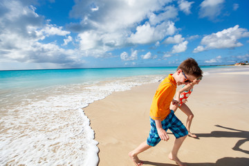 Kids having fun at beach