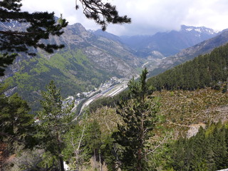 Mountain view of Canfranc, Aragon Pyrenees