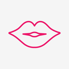lips kiss sexy smile lipgloss lipstick thin line icon