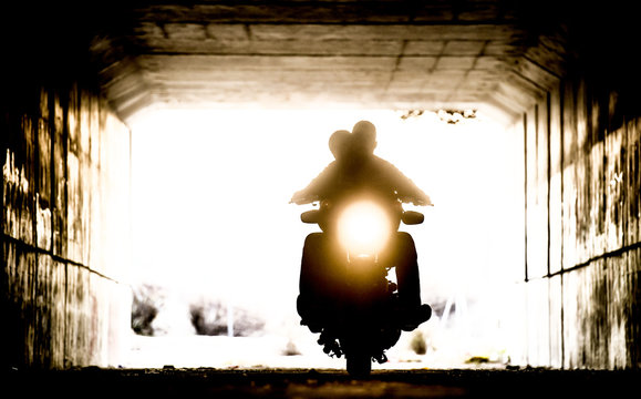 Couple on a motorcycle