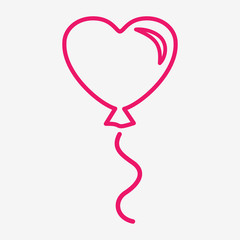 balloon heart love romantic valentine thin line icon