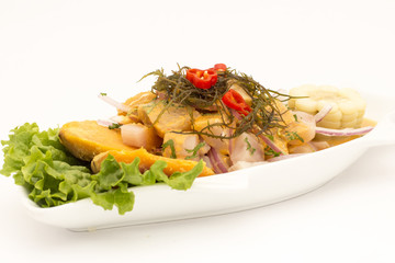 Peru Dish: Cebiche (ceviche) on 