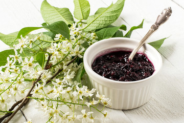 Medicinal plant - bird cherry (flowering branches and jam)