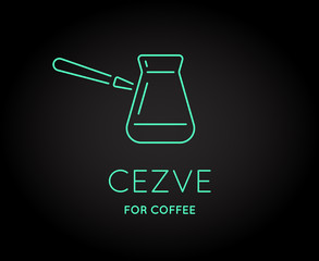 Vector Coffee Accessories Icon with Letter Sign can be used as L