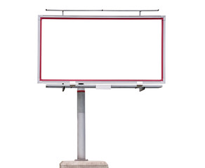 Blank billboard isolated on white background
