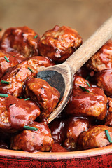 Barbecue Meatballs in a rich red sauce