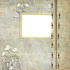Greeting Card to holiday with daisy on the newspaper background