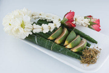 Chewing betel nut and betel leaf