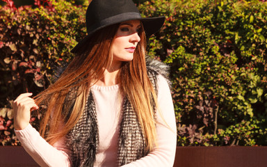 Portrait of beauty woman in hat