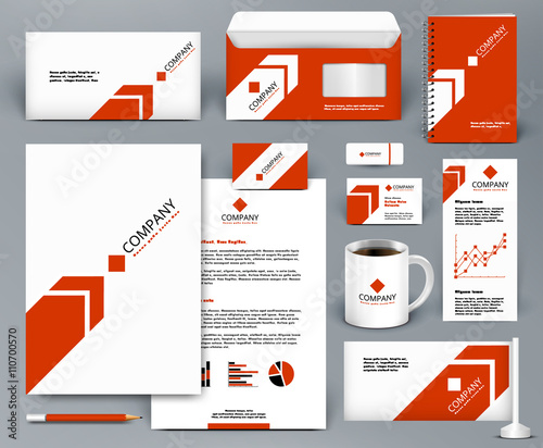 Quot Professional Universal Red Branding Design Kit With Arrow For Real Estate Investment Corporate Branding Kit Template