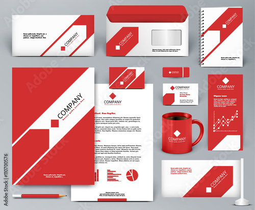 Quot Professional Universal Red Branding Design Kit With Arrow Corporate Identity Template Branding Kit Template