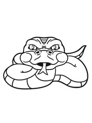 angry dangerous snake constrictor comic cartoon design