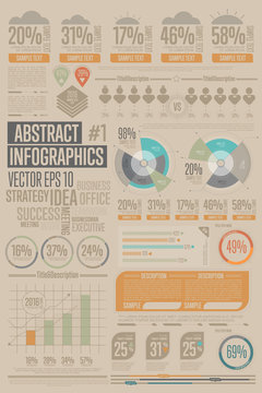 Abstract business infographic elements. Charts, tables, graphs template. Data, diagram and rating layout. Vector illustration.