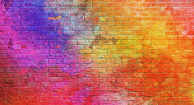 Colorful  brick wall background
