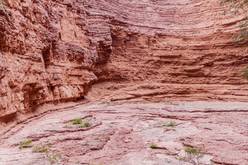 Detail of a rock formation called Garganta del Diablo (Devil's Throat) in Quebrada de Cafayate valley, Argentina