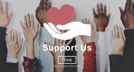 Support us Welfare Volunteer Donations Concept