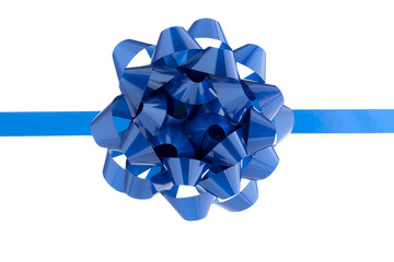 close-up blue bow