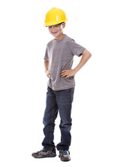 little boy wearing helmet