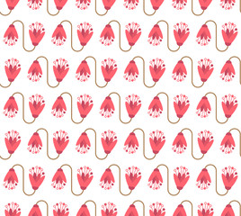 Seamless florals pattern background with pink cute florals and m
