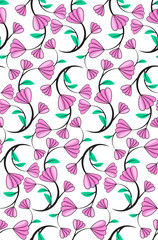 Abstract seamless florals pattern background with purple cute fl