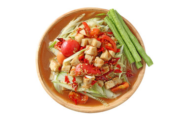 papaya cucumber salad thai food 