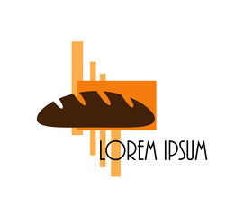 Bread Logo, a vector logo illustration of a bread with sample text (editable).