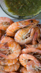 Fototapeta na wymiar steamed shrimp.