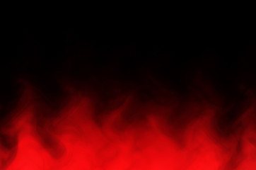 red smoke on the black background
