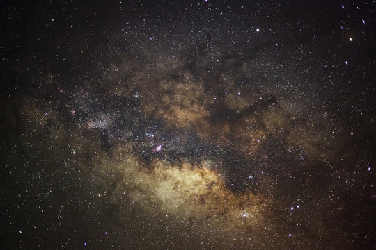 The center of milky way galaxy, Long exposure photograph,with gr