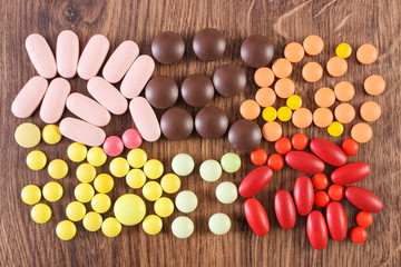 Medical pills and capsules, health care concept