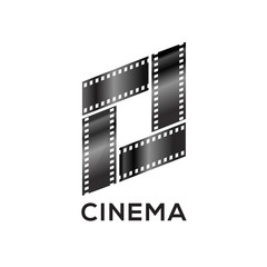 Fototapeta na wymiar Abstract letter O logo for negative videotape film production