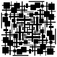 Obrazy na Szkle  Abstrakcyjny czarno-biały wzór geometryczny