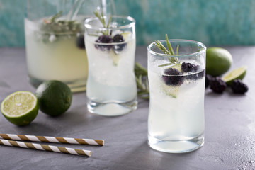 Blackberry lime and rosemary lemonade