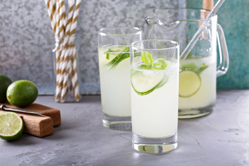 Basil lime and cucumber cooler