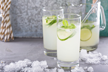 Basil lime and cucumber cooler