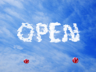 Open cloud string and advertising balloons
