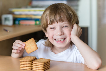 child eating cookies