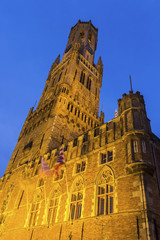 Fototapeta na wymiar Belfry of Bruges in Belgium